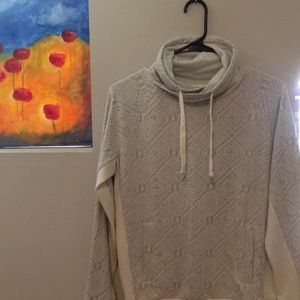 Prana Diamond Knit Cowl Neck Pullover w/Pocket